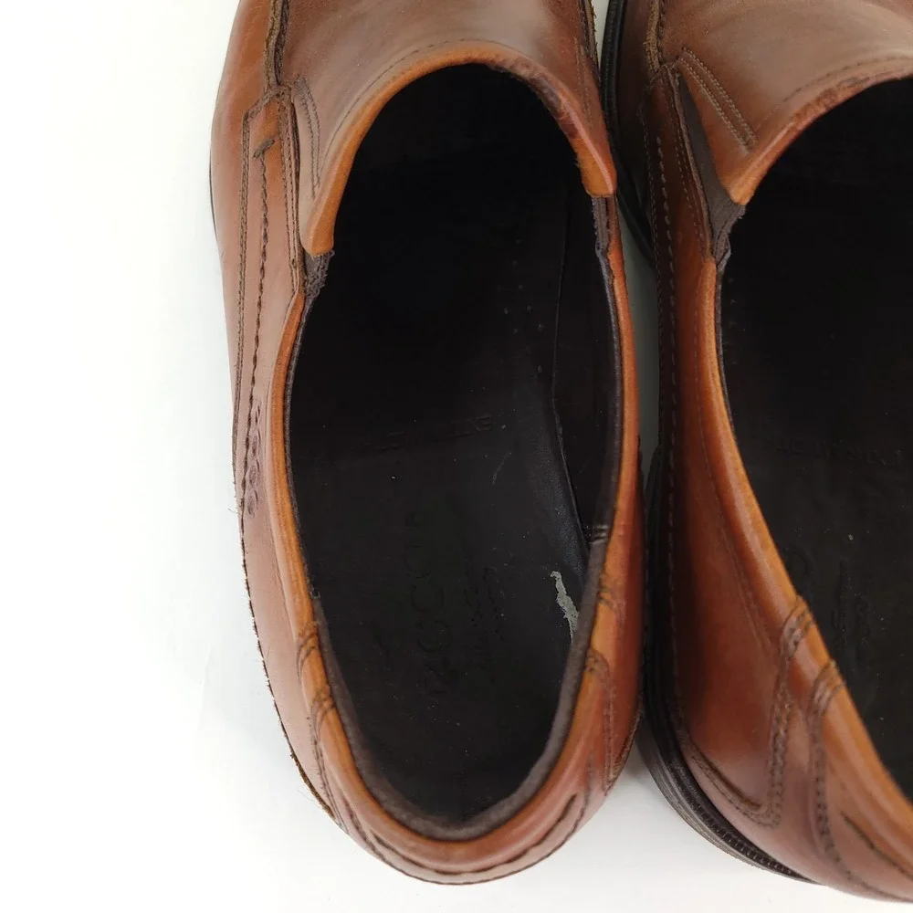 Ecco Shock Point Casual Loafers Mens ‎ EU 46 US 12 Brown Leather Shoes
